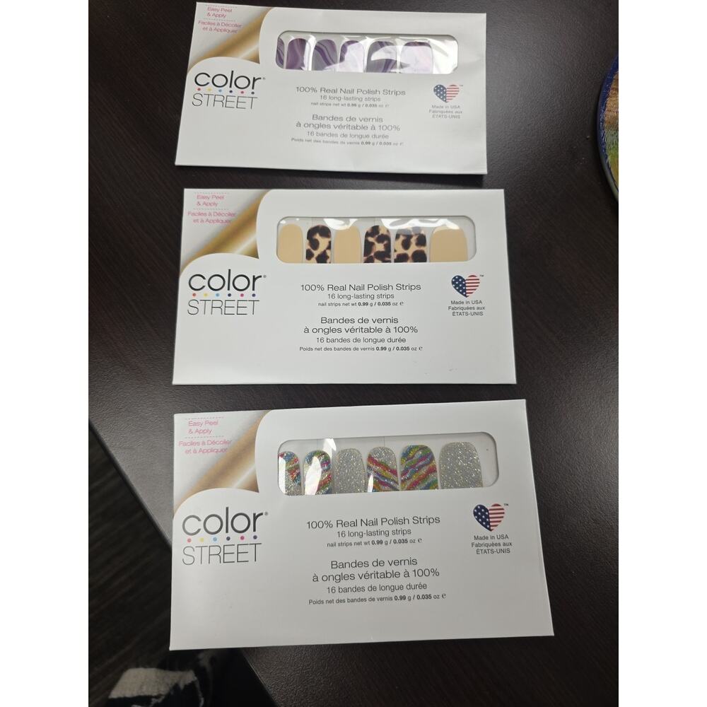 Color Street Nail Strips Wrap It Up Pink Leopard‎ Holiday Retired 3 Lot